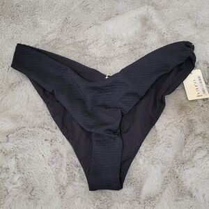 Nwt Bare Necessities Black High Cut Scoop Textured Bikini Bottom